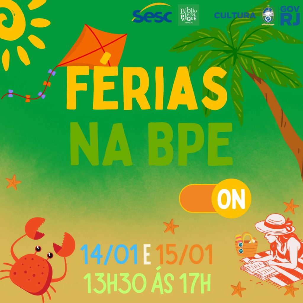 Biblioteca Parque Estadual promove Colônia de Férias gratuita nos dias 14 e 15 de janeiro