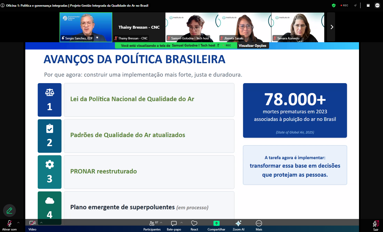 CNC apresenta propostas para aprimorar implementação da política de qualidade do ar